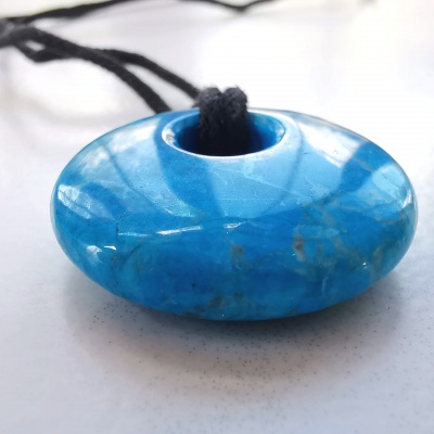 Blue Howlite Donut Pendant Necklace